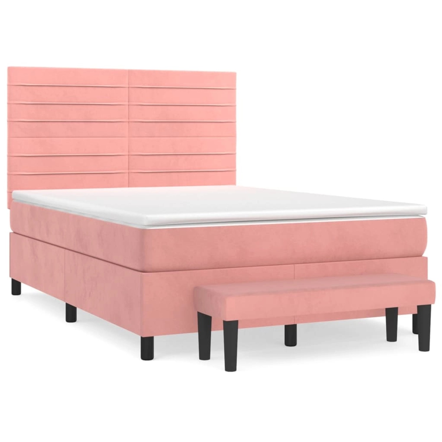 vidaXL Boxspringbett mit Matratze Rosa 140x190 cm Samt1350811 vidaXL Boxspringbett mit Matratze Rosa 140x190 cm Samt1350811 von VIDAXL