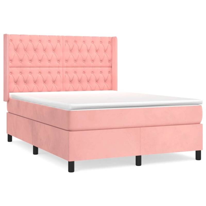 vidaXL Boxspringbett mit Matratze Rosa 140x200 cm Samt 3132866 vidaXL Boxspringbett mit Matratze Rosa 140x200 cm Samt 3132866 von VIDAXL