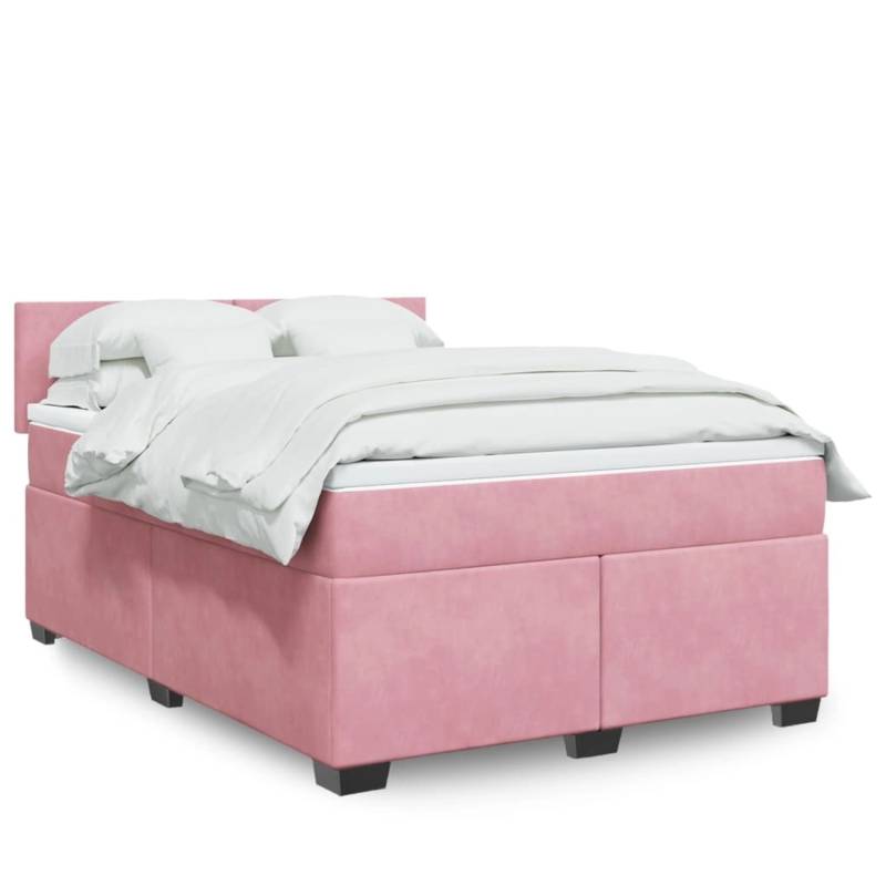 vidaXL Boxspringbett mit Matratze Rosa 140x200 cm Samt 3288629 vidaXL Boxspringbett mit Matratze Rosa 140x200 cm Samt 3288629 von VIDAXL