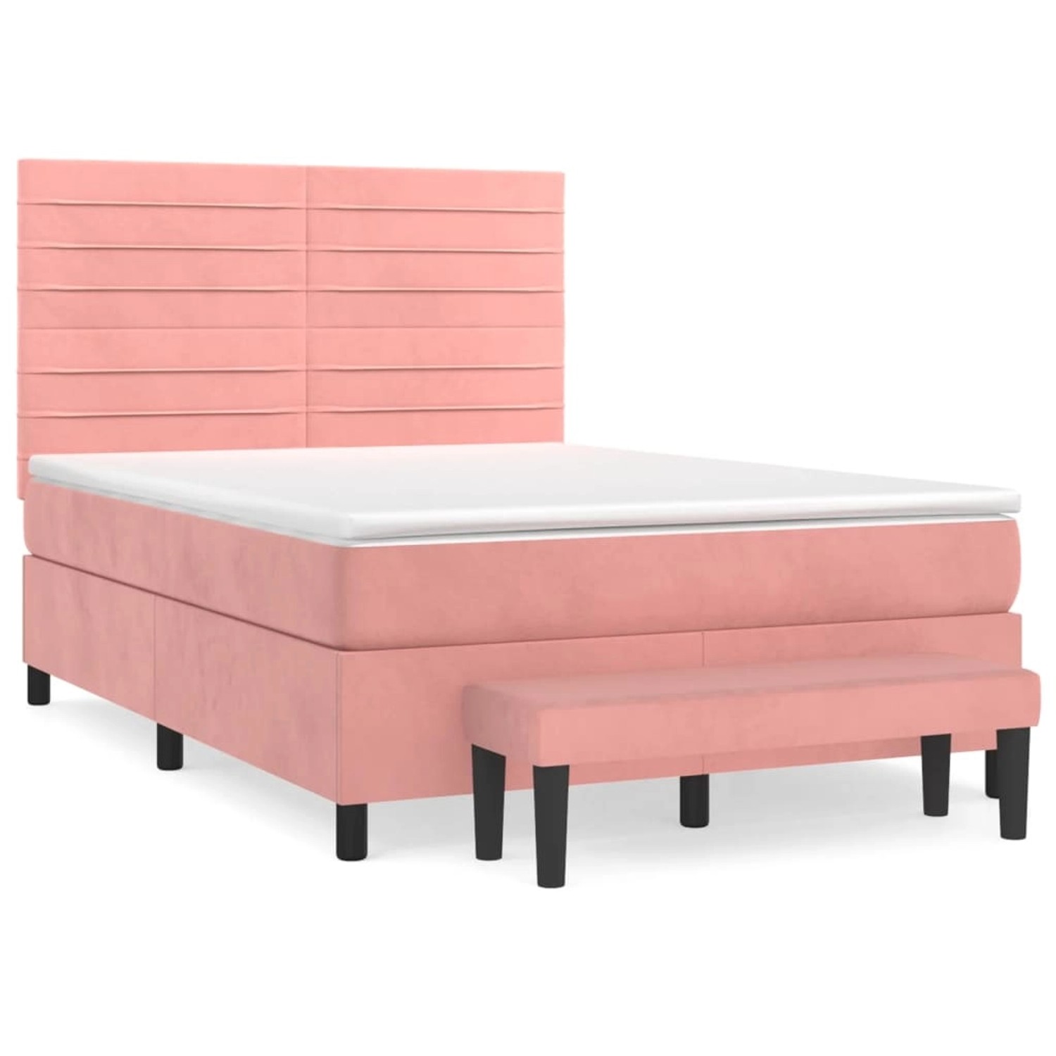vidaXL Boxspringbett mit Matratze Rosa 140x200 cm Samt1350806 vidaXL Boxspringbett mit Matratze Rosa 140x200 cm Samt1350806 von VIDAXL