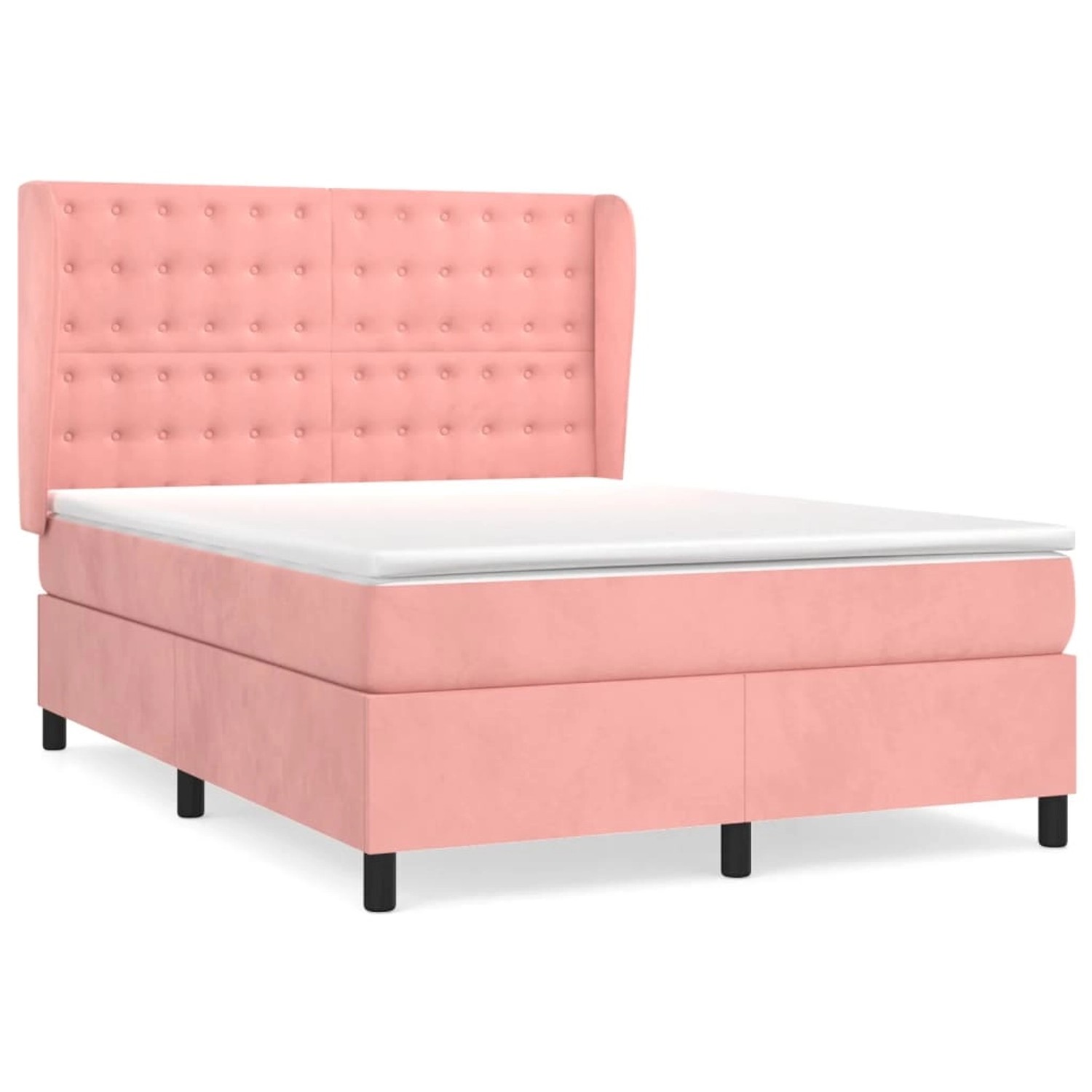 vidaXL Boxspringbett mit Matratze Rosa 140x200 cm Samt1373033 vidaXL Boxspringbett mit Matratze Rosa 140x200 cm Samt1373033 von VIDAXL
