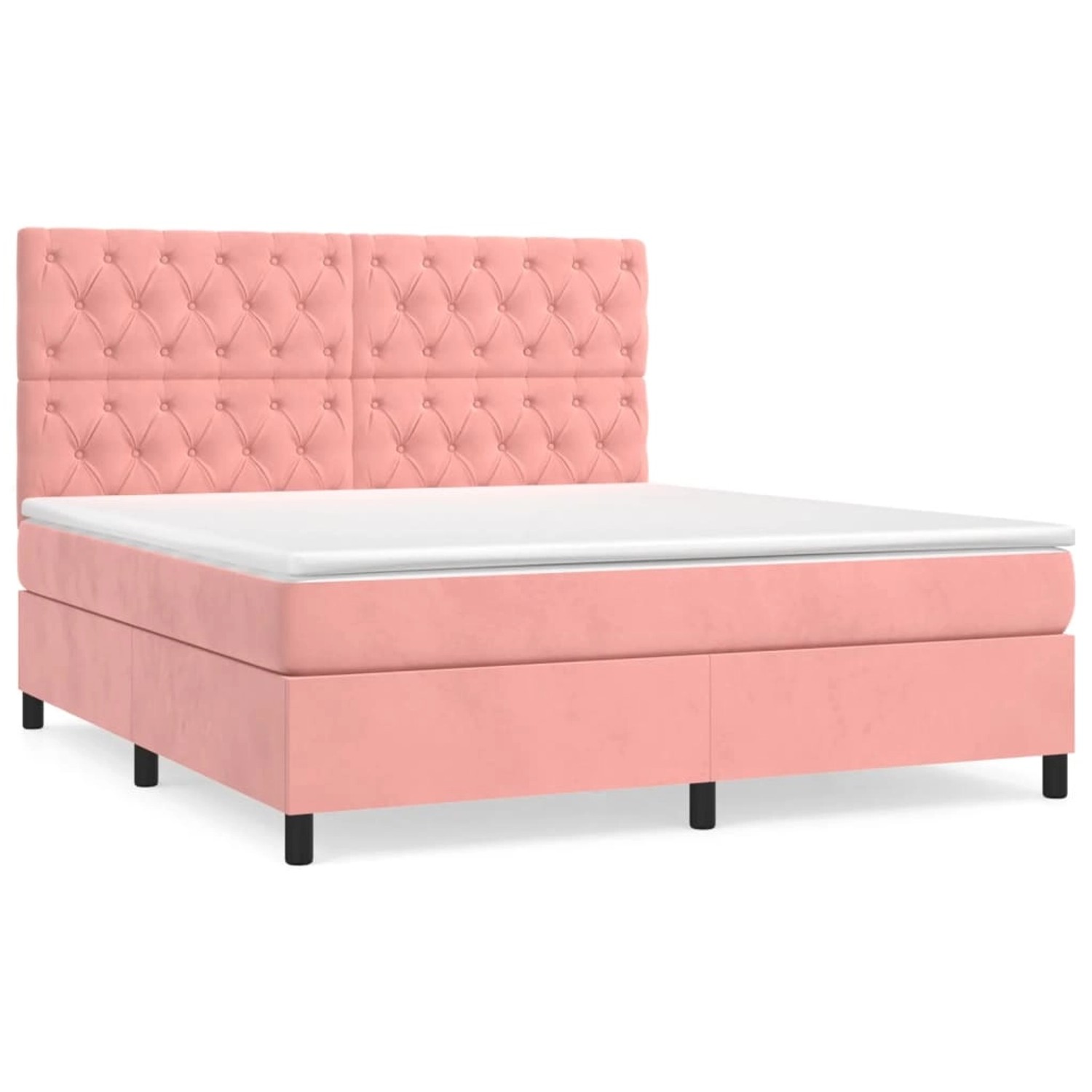 vidaXL Boxspringbett mit Matratze Rosa 160x200 cm Samt 3143216 vidaXL Boxspringbett mit Matratze Rosa 160x200 cm Samt 3143216 von VIDAXL