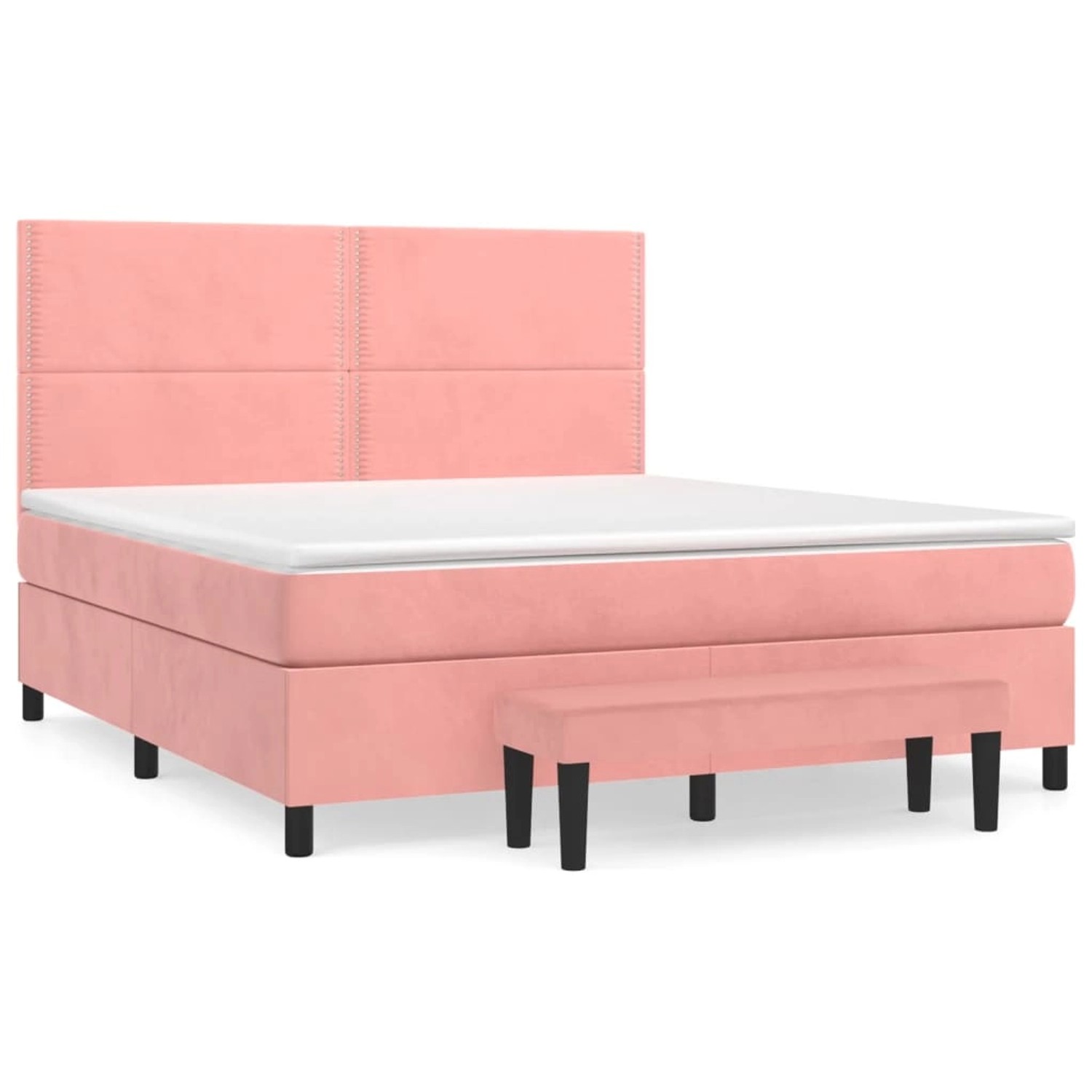 vidaXL Boxspringbett mit Matratze Rosa 160x200 cm Samt1350334 vidaXL Boxspringbett mit Matratze Rosa 160x200 cm Samt1350334 von VIDAXL