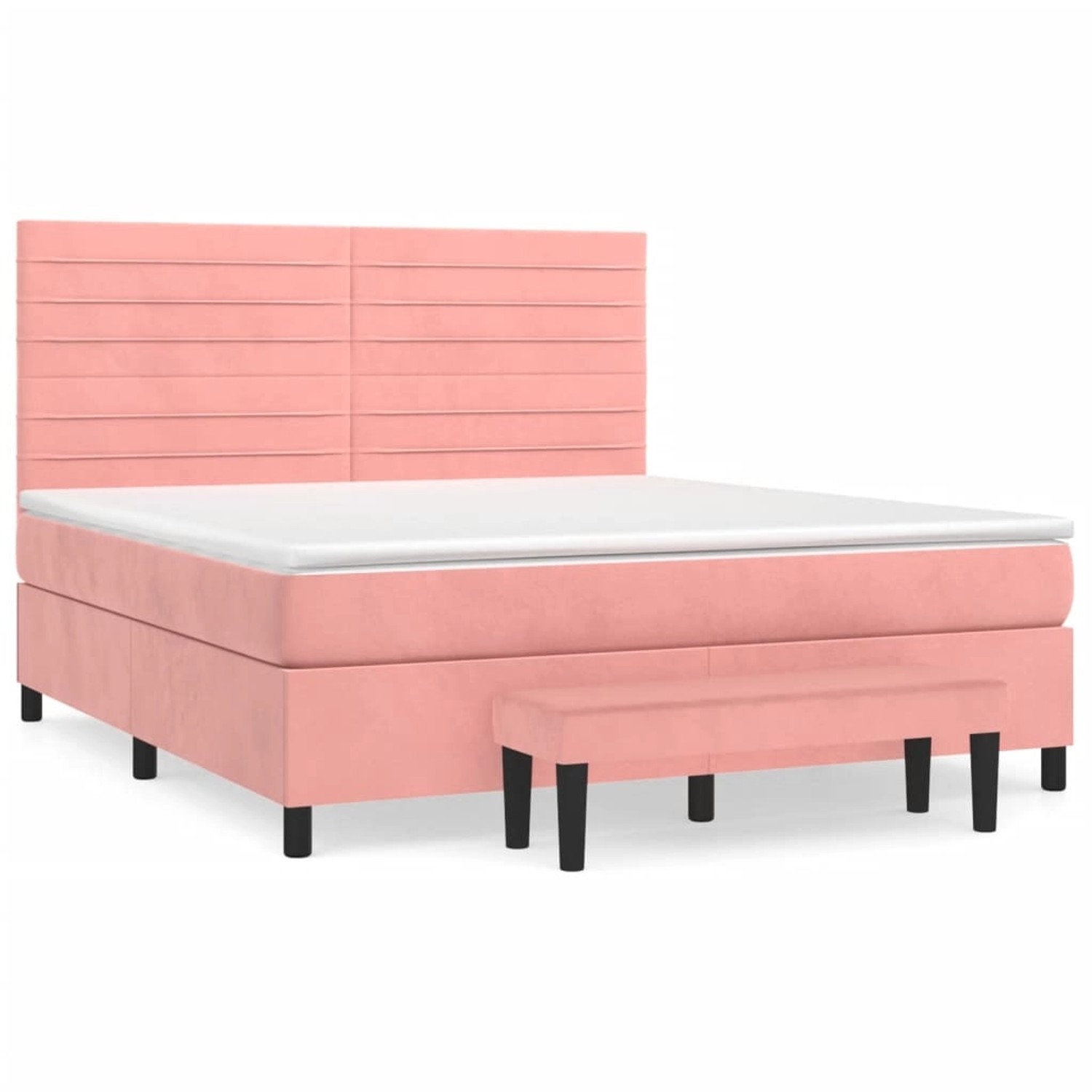 vidaXL Boxspringbett mit Matratze Rosa 160x200 cm Samt1350804 vidaXL Boxspringbett mit Matratze Rosa 160x200 cm Samt1350804 von VIDAXL