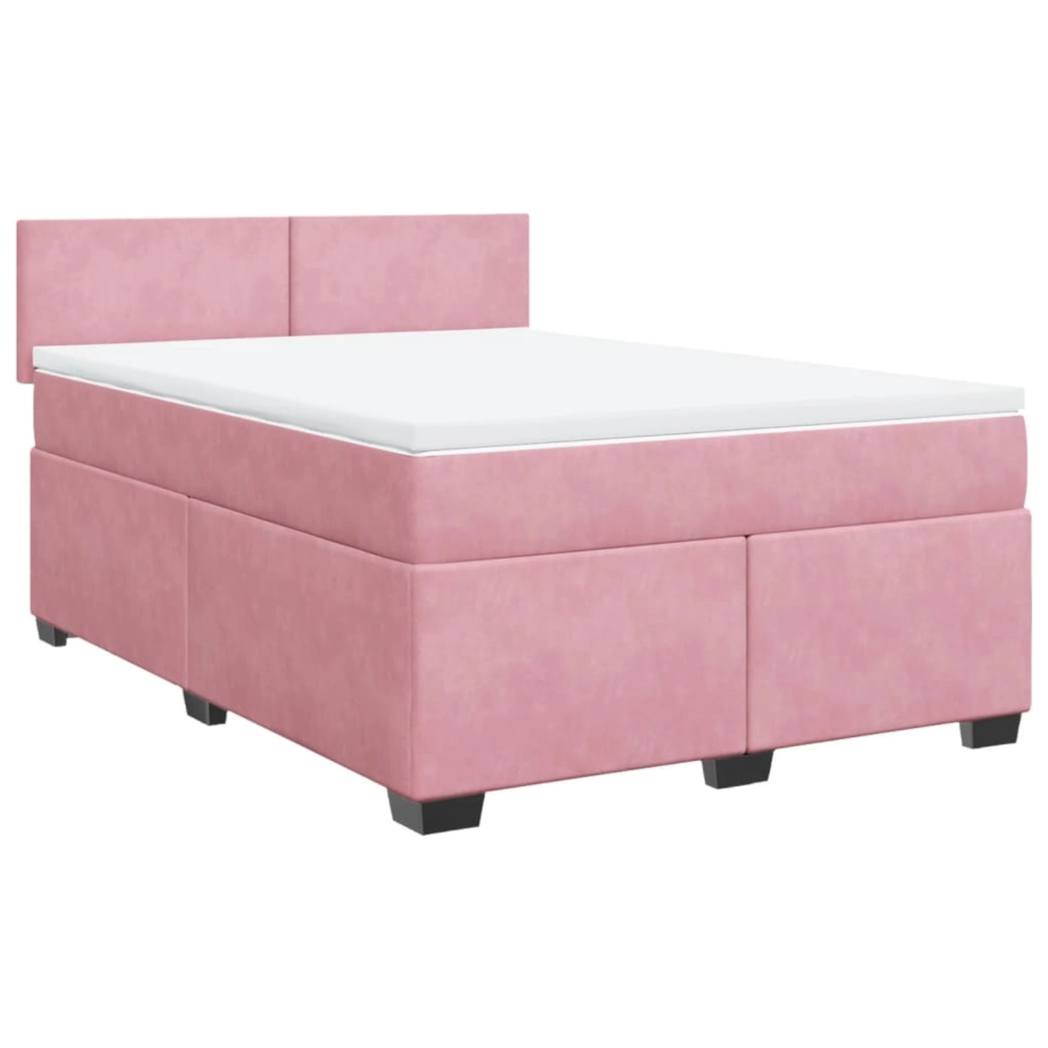 vidaXL Boxspringbett mit Matratze Rosa 160x200 cm Samt2100431 vidaXL Boxspringbett mit Matratze Rosa 160x200 cm Samt2100431 von VIDAXL