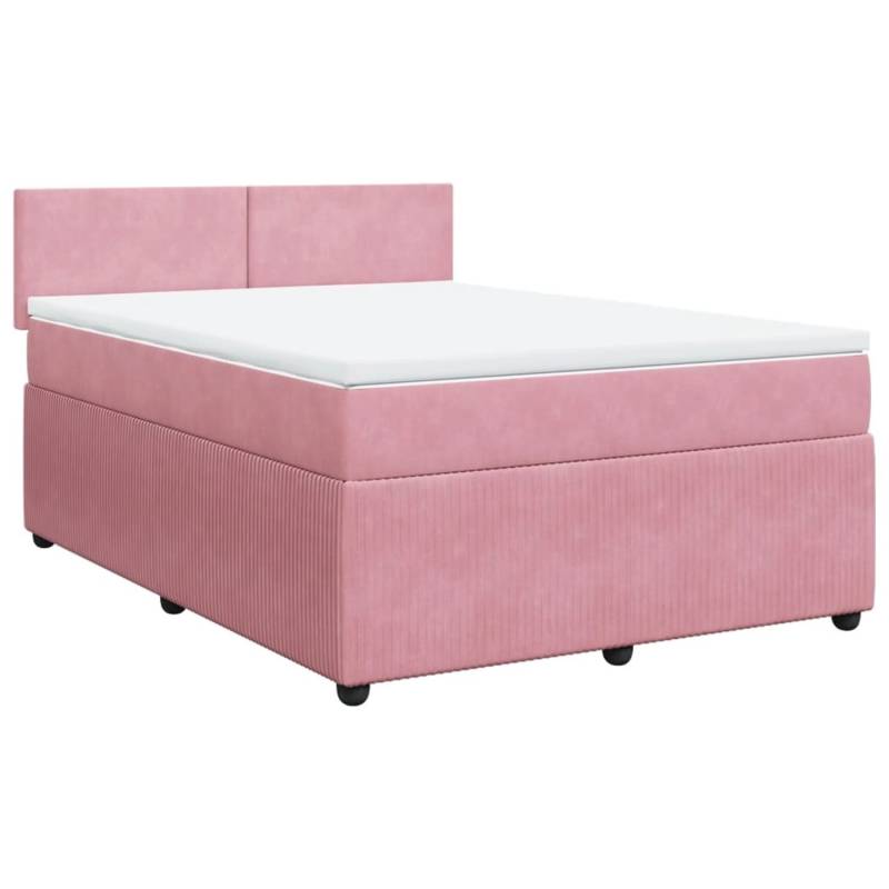vidaXL Boxspringbett mit Matratze Rosa 160x200 cm Samt2100442 vidaXL Boxspringbett mit Matratze Rosa 160x200 cm Samt2100442 von VIDAXL