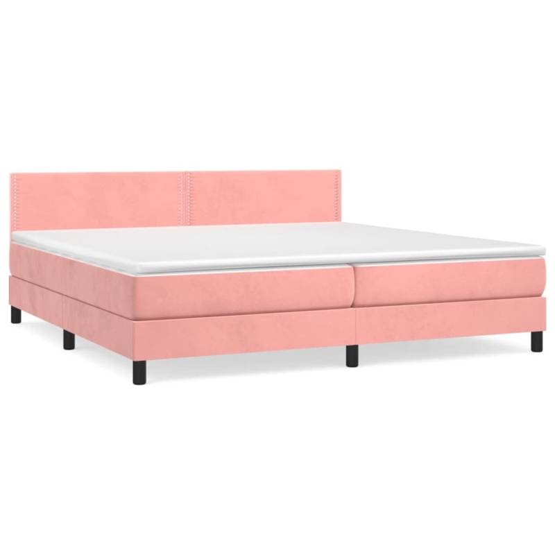 vidaXL Boxspringbett mit Matratze Rosa 200x200 cm Samt1348866 von VIDAXL