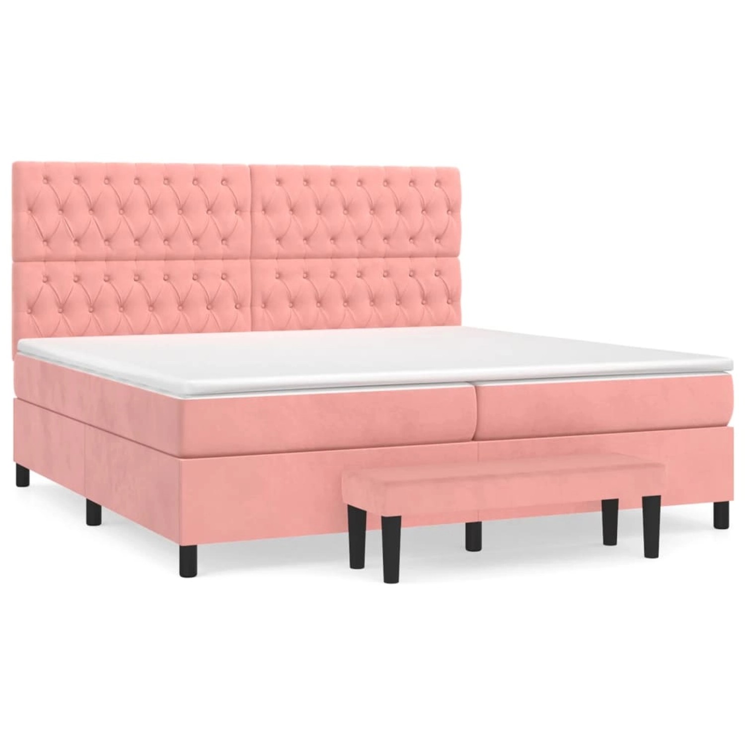 vidaXL Boxspringbett mit Matratze Rosa 200x200 cm Samt1350810 vidaXL Boxspringbett mit Matratze Rosa 200x200 cm Samt1350810 von VIDAXL