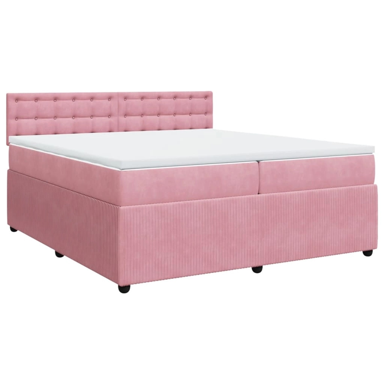 vidaXL Boxspringbett mit Matratze Rosa 200x200 cm Samt2100339 vidaXL Boxspringbett mit Matratze Rosa 200x200 cm Samt2100339 von VIDAXL