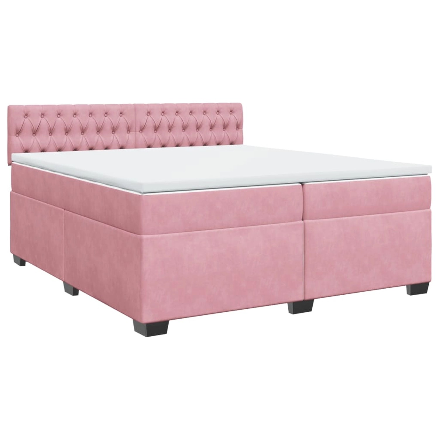 vidaXL Boxspringbett mit Matratze Rosa 200x200 cm Samt2103223 vidaXL Boxspringbett mit Matratze Rosa 200x200 cm Samt2103223 von VIDAXL