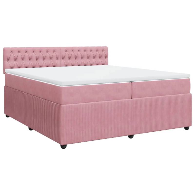 vidaXL Boxspringbett mit Matratze Rosa 200x200 cm Samt2104267 von VIDAXL