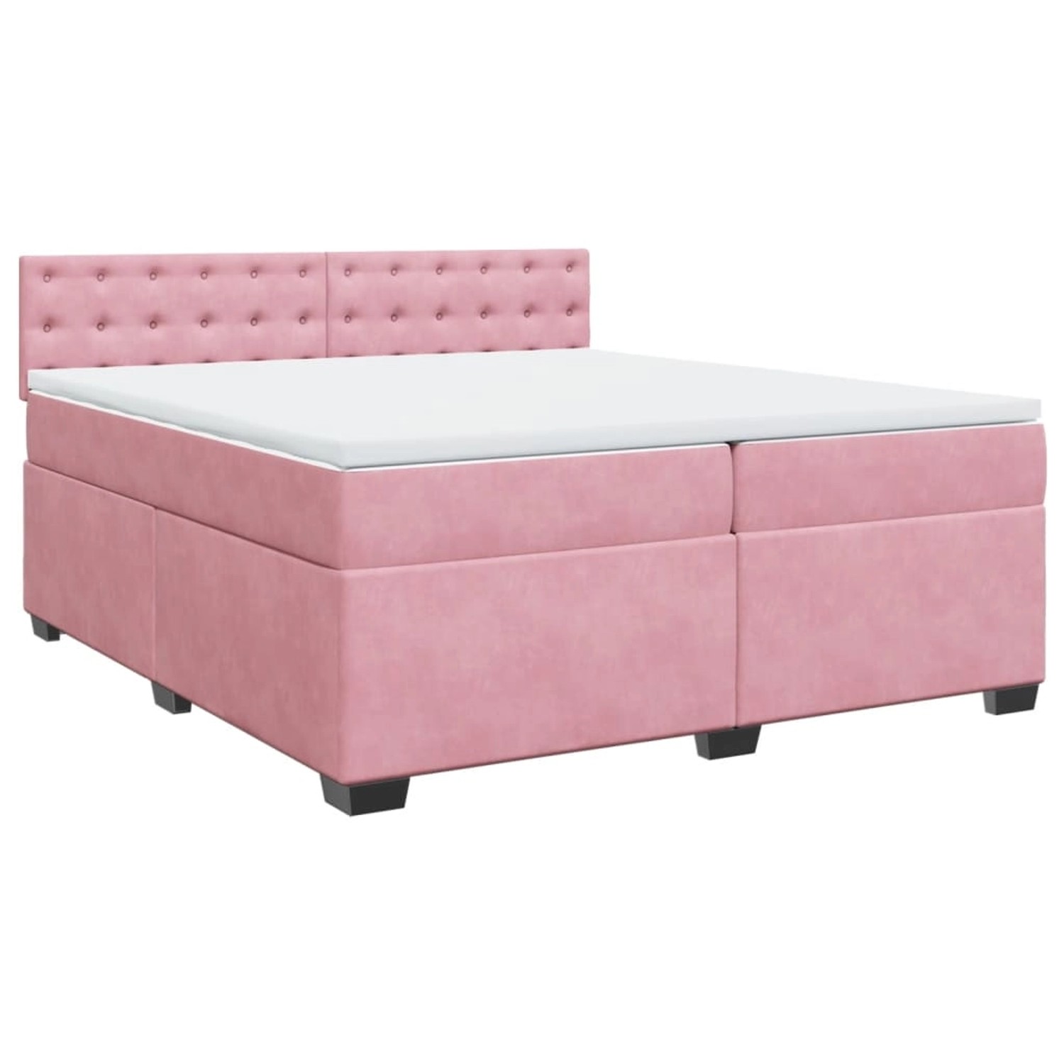 vidaXL Boxspringbett mit Matratze Rosa 200x200 cm Samt2107131 vidaXL Boxspringbett mit Matratze Rosa 200x200 cm Samt2107131 von VIDAXL