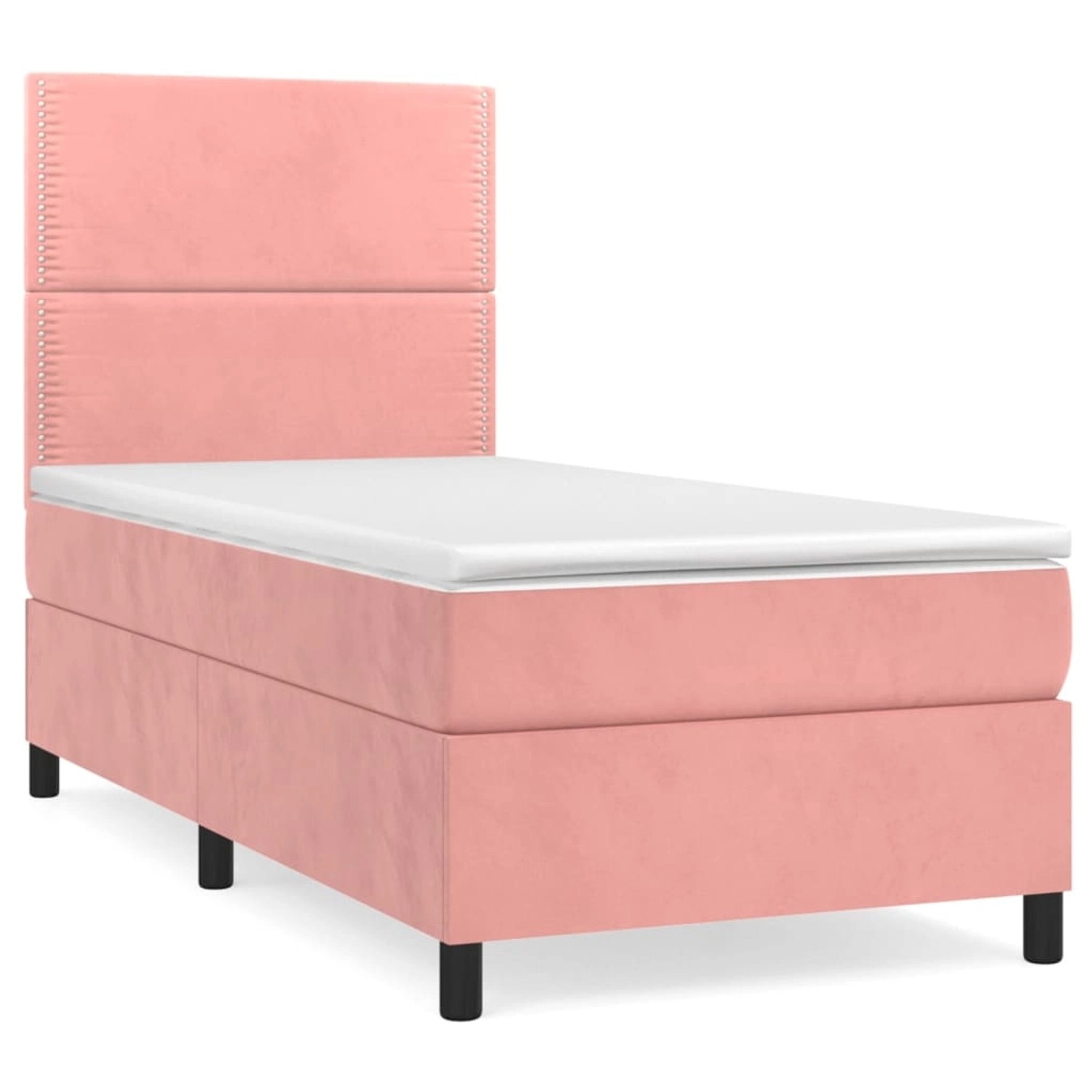 vidaXL Boxspringbett mit Matratze Rosa 80x200 cm Samt1349810 von VIDAXL