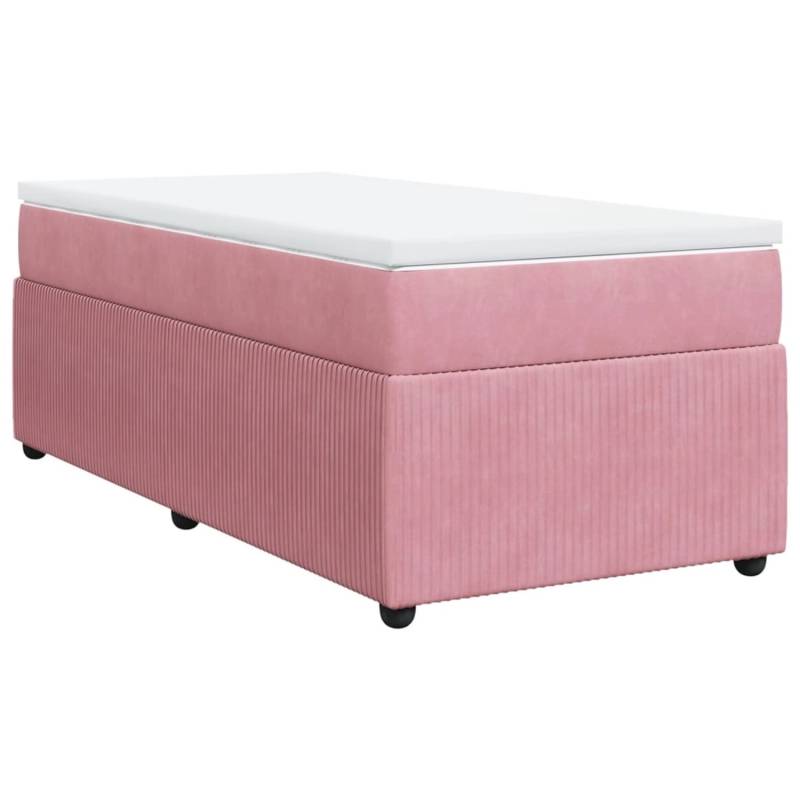 vidaXL Boxspringbett mit Matratze Rosa 80x200 cm Samt2103979 von VIDAXL