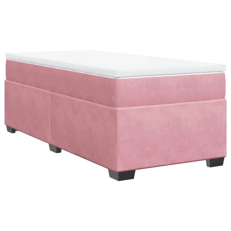 vidaXL Boxspringbett mit Matratze Rosa 90x200 cm Samt2097895 von VIDAXL