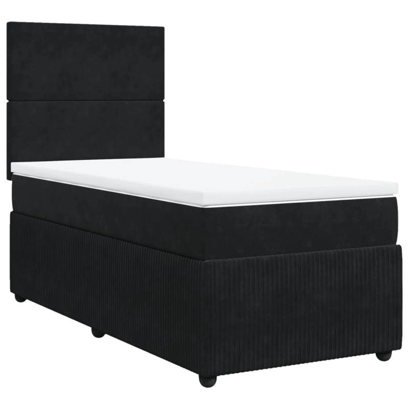 vidaXL Boxspringbett mit Matratze Schwarz 100x200 cm Samt2098771 von VIDAXL