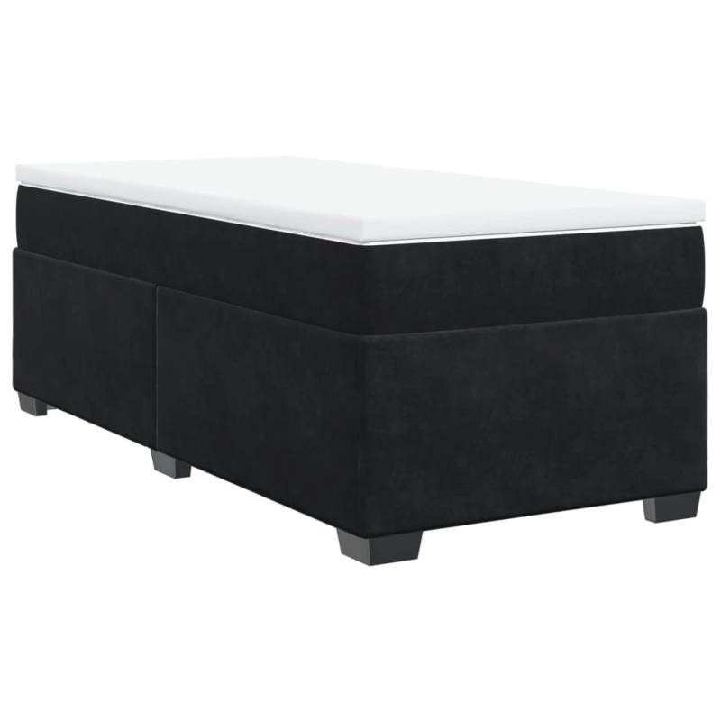 vidaXL Boxspringbett mit Matratze Schwarz 100x200 cm Samt2107084 von VIDAXL