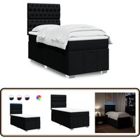 vidaXL Boxspringbett mit Matratze Schwarz 100x200 cm Stoff vidaXL Boxspringbett mit Matratze Schwarz 100x200 cm Stoff von VIDAXL