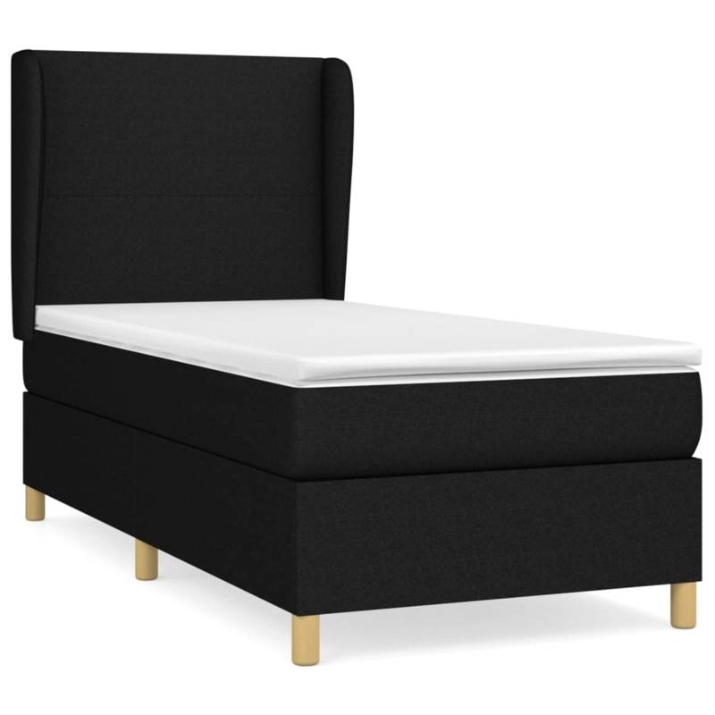 vidaXL Boxspringbett mit Matratze Schwarz 100x200 cm Stoff1372845 von VIDAXL