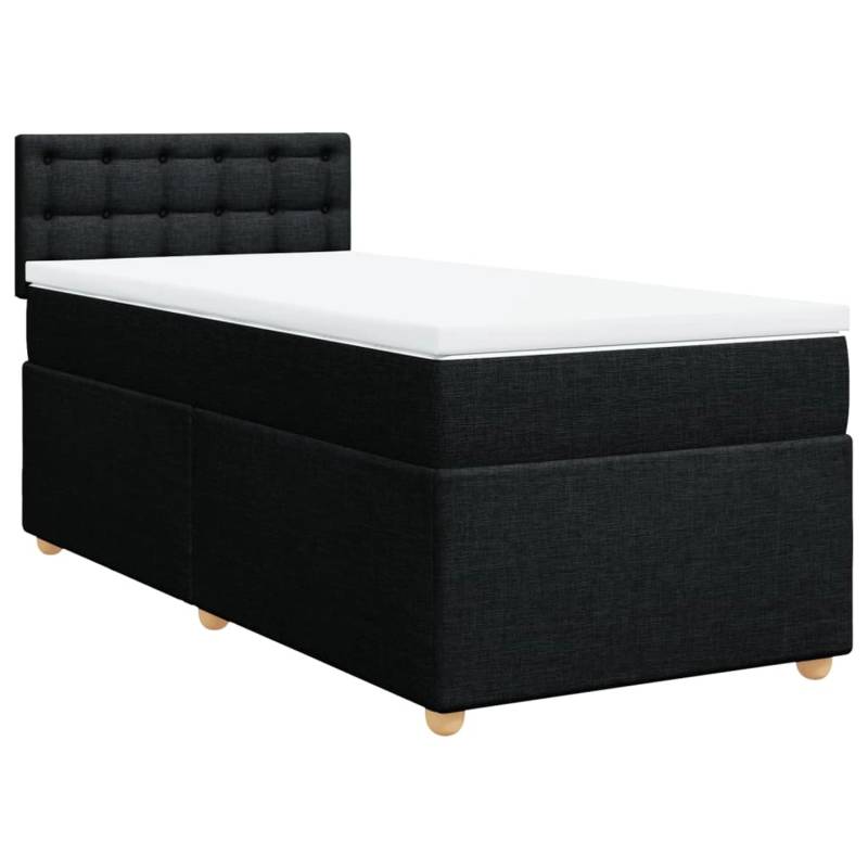 vidaXL Boxspringbett mit Matratze Schwarz 100x200 cm Stoff2106087 von VIDAXL