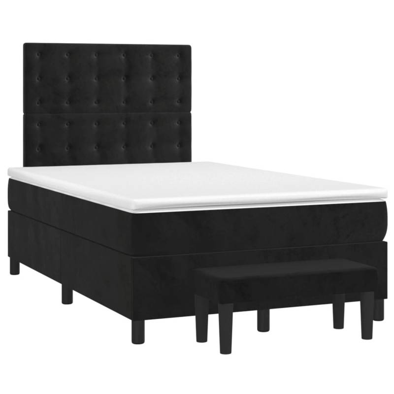 vidaXL Boxspringbett mit Matratze Schwarz 120x190 cm Samt2100641 von VIDAXL