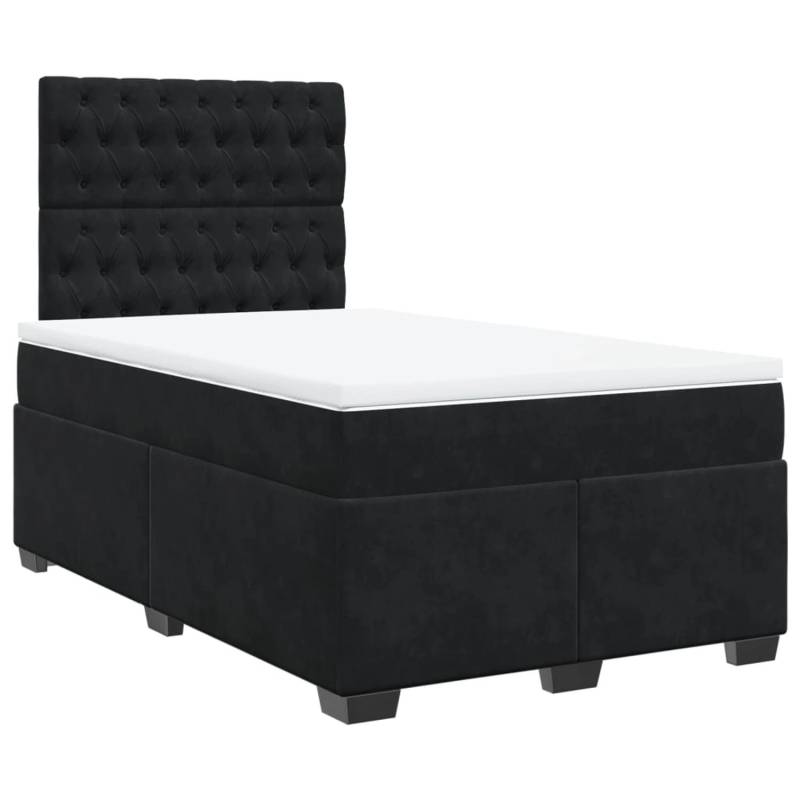 vidaXL Boxspringbett mit Matratze Schwarz 120x190 cm Samt2103247 von VIDAXL