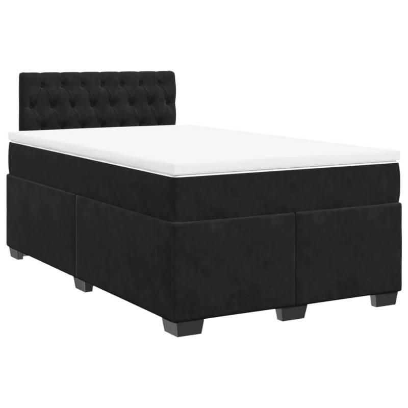 vidaXL Boxspringbett mit Matratze Schwarz 120x190 cm Samt2106955 von VIDAXL