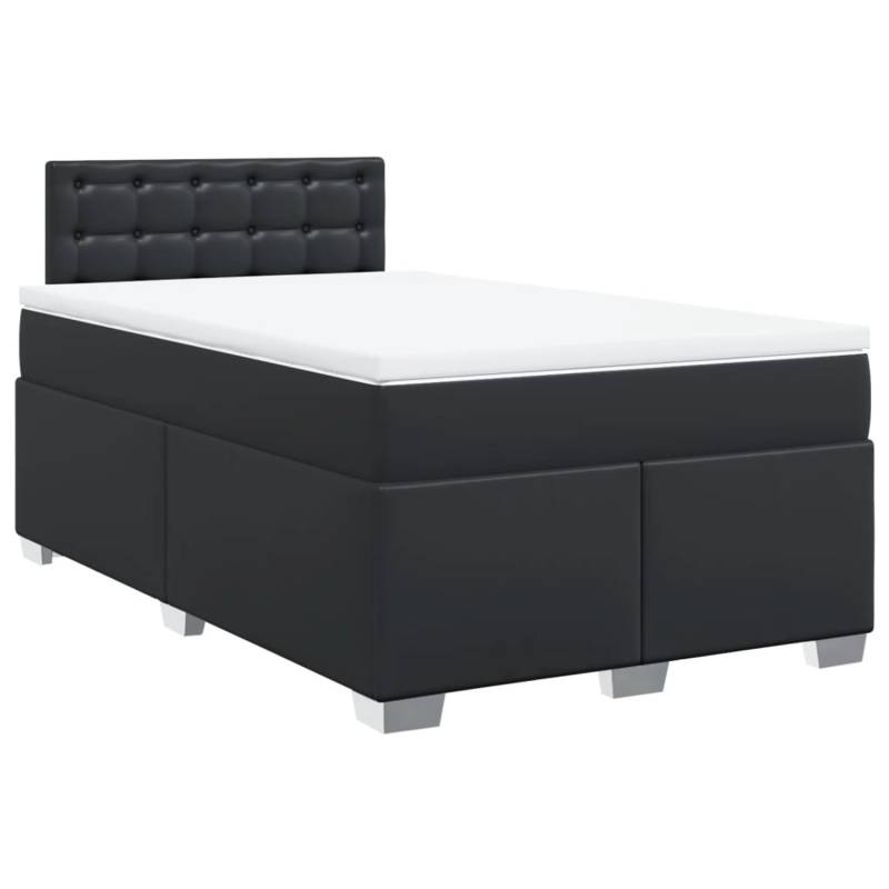 vidaXL Boxspringbett mit Matratze Schwarz 120x200 cm Kunstleder2101788 von VIDAXL