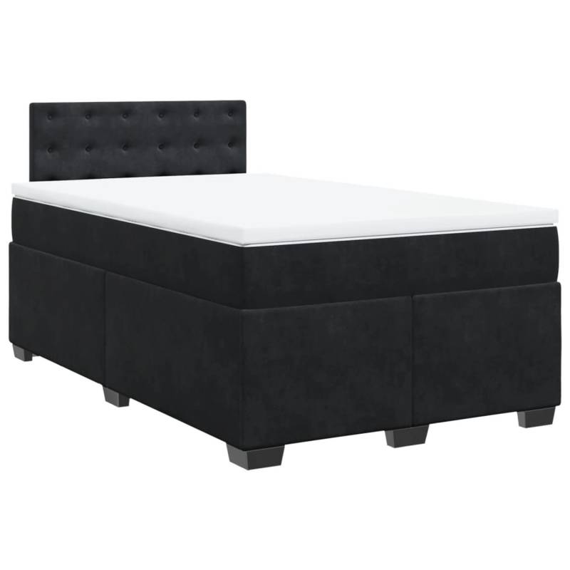 vidaXL Boxspringbett mit Matratze Schwarz 120x200 cm Samt2099143 von VIDAXL