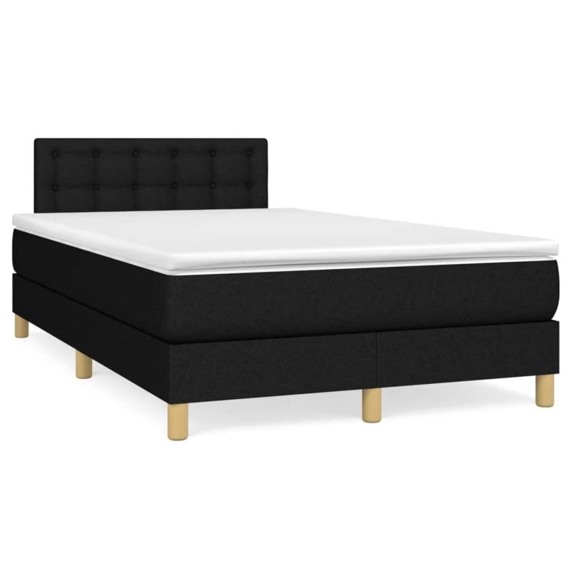 vidaXL Boxspringbett mit Matratze Schwarz 120x200 cm Stoff1389669 von VIDAXL