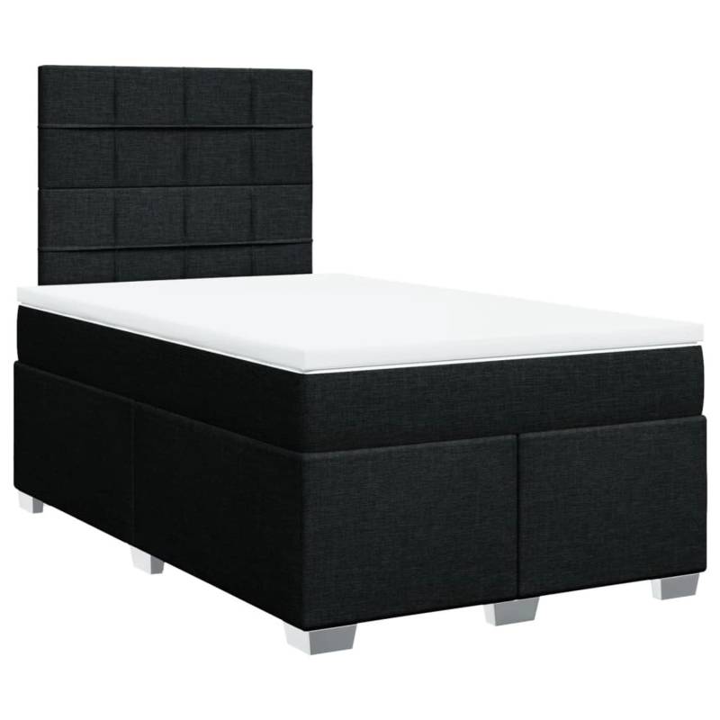 vidaXL Boxspringbett mit Matratze Schwarz 120x200 cm Stoff2099654 von VIDAXL