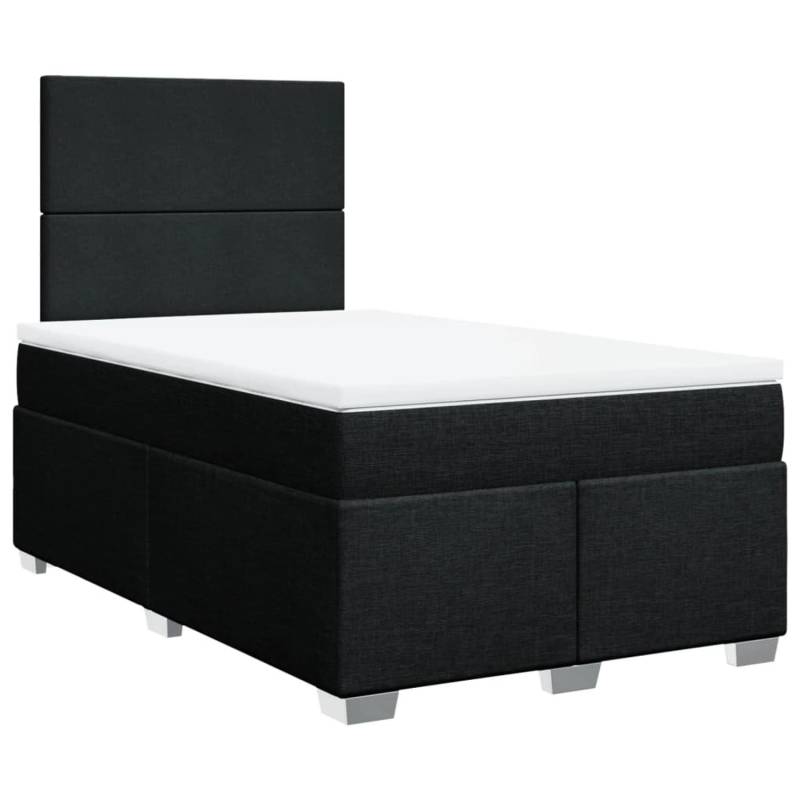 vidaXL Boxspringbett mit Matratze Schwarz 120x200 cm Stoff2107494 von VIDAXL