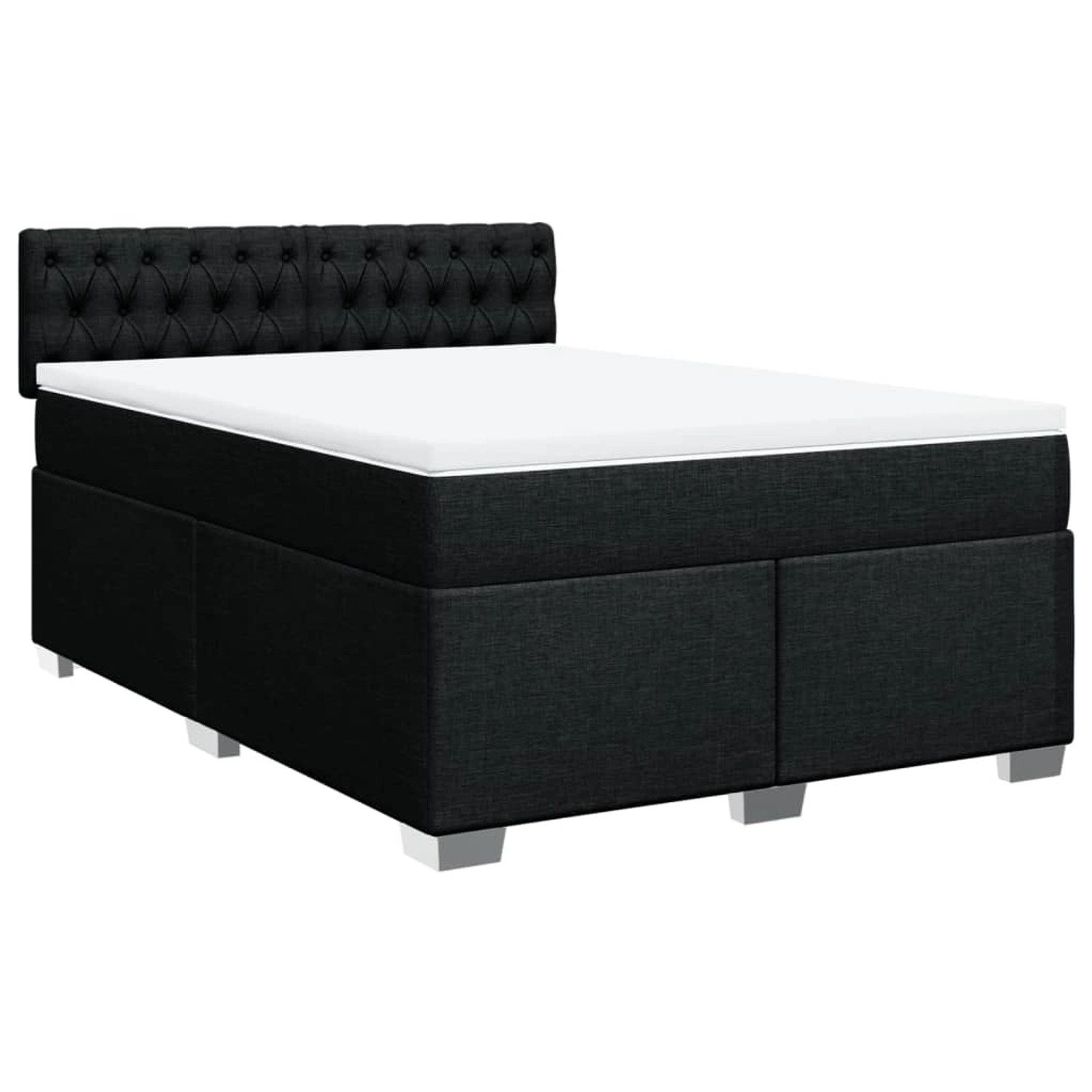 vidaXL Boxspringbett mit Matratze Schwarz 140x190 cm Stoff 3285892 vidaXL Boxspringbett mit Matratze Schwarz 140x190 cm Stoff 3285892 von VIDAXL