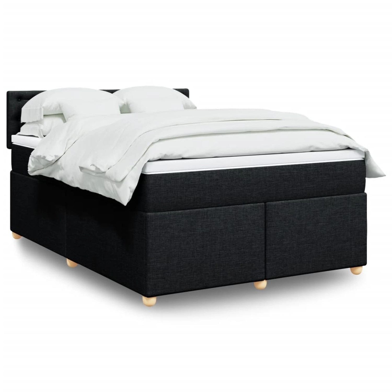 vidaXL Boxspringbett mit Matratze Schwarz 140x190 cm Stoff 3288991 vidaXL Boxspringbett mit Matratze Schwarz 140x190 cm Stoff 3288991 von VIDAXL