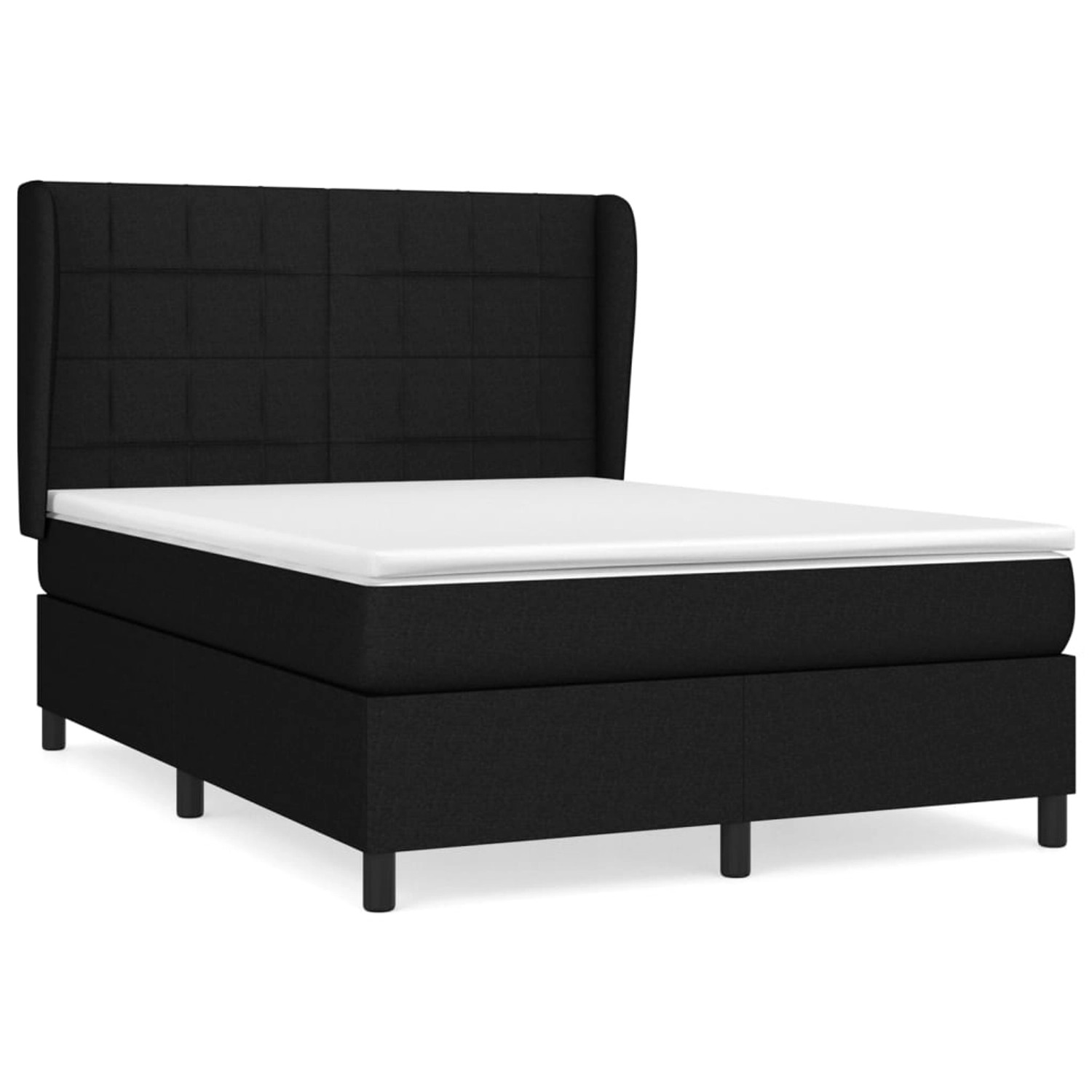 vidaXL Boxspringbett mit Matratze Schwarz 140x190 cm Stoff1467320 vidaXL Boxspringbett mit Matratze Schwarz 140x190 cm Stoff1467320 von VIDAXL
