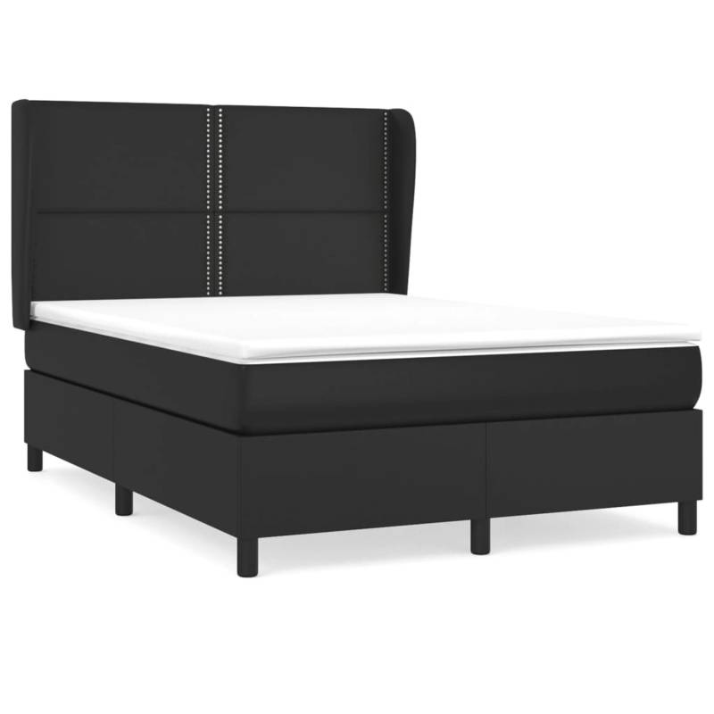 vidaXL Boxspringbett mit Matratze Schwarz 140x200 cm Kunstleder1469617 von VIDAXL