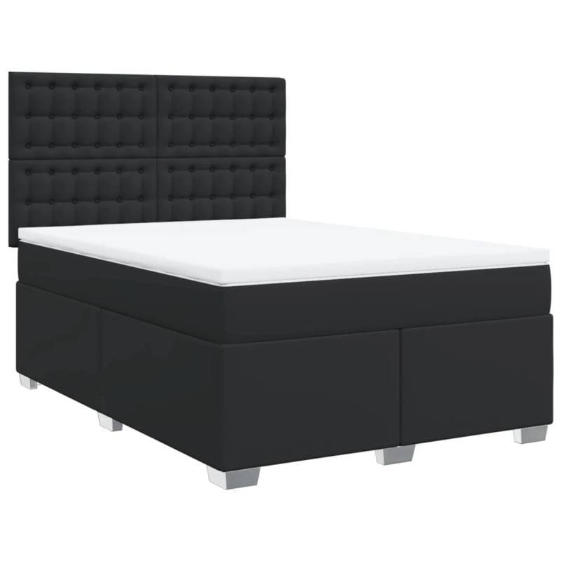 vidaXL Boxspringbett mit Matratze Schwarz 140x200 cm Kunstleder2100045 von VIDAXL