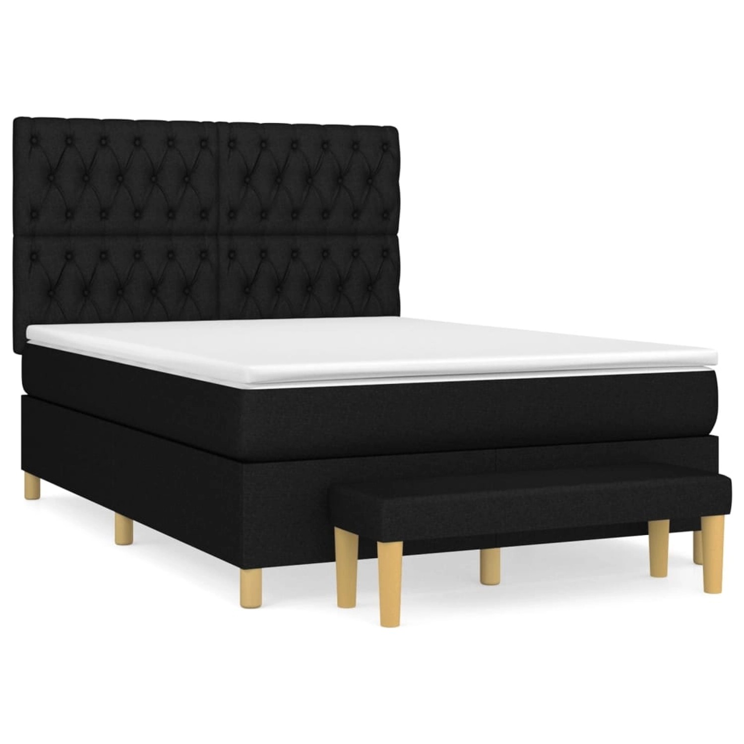 vidaXL Boxspringbett mit Matratze Schwarz 140x200 cm Stoff1358287 vidaXL Boxspringbett mit Matratze Schwarz 140x200 cm Stoff1358287 von VIDAXL