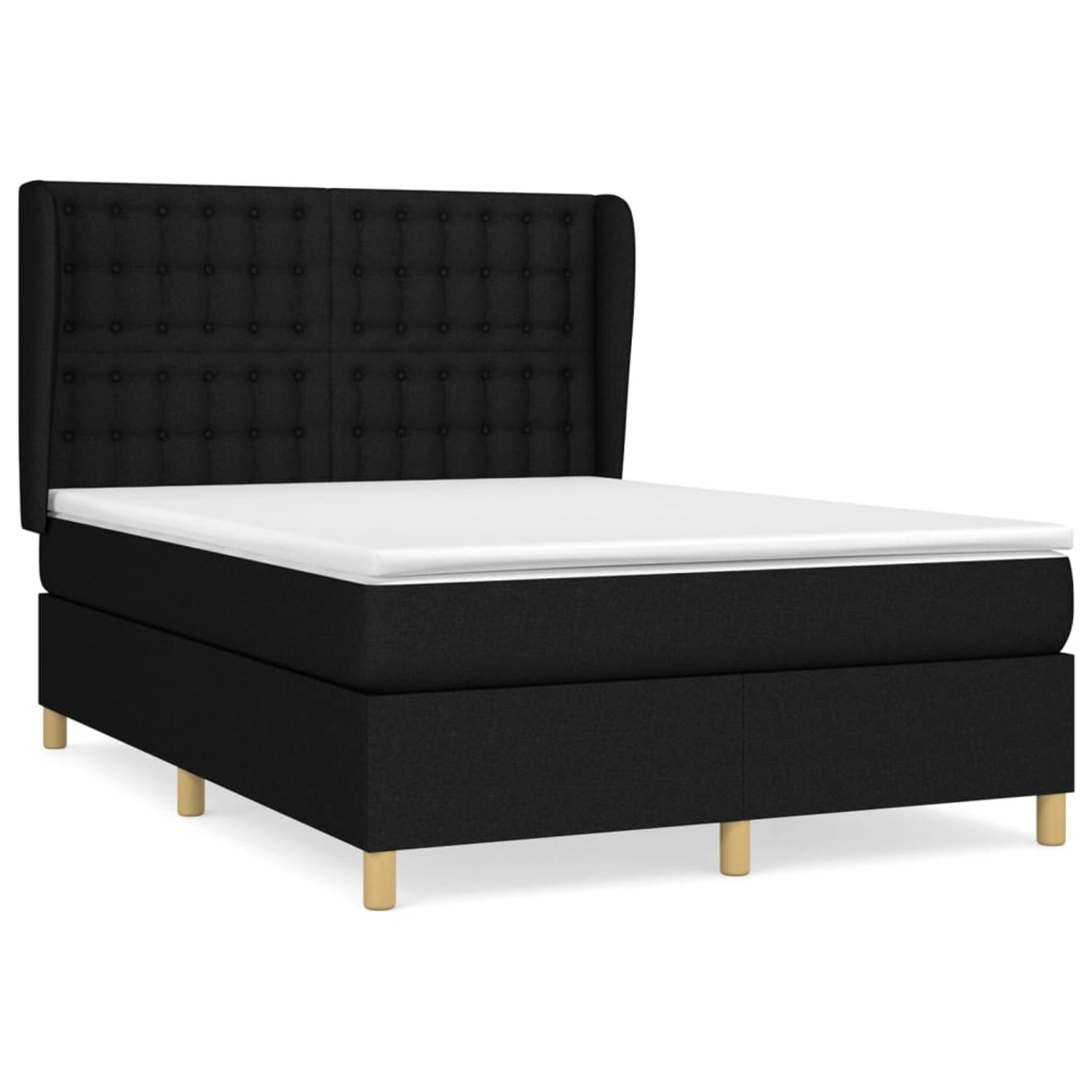 vidaXL Boxspringbett mit Matratze Schwarz 140x200 cm Stoff1395453 vidaXL Boxspringbett mit Matratze Schwarz 140x200 cm Stoff1395453 von VIDAXL