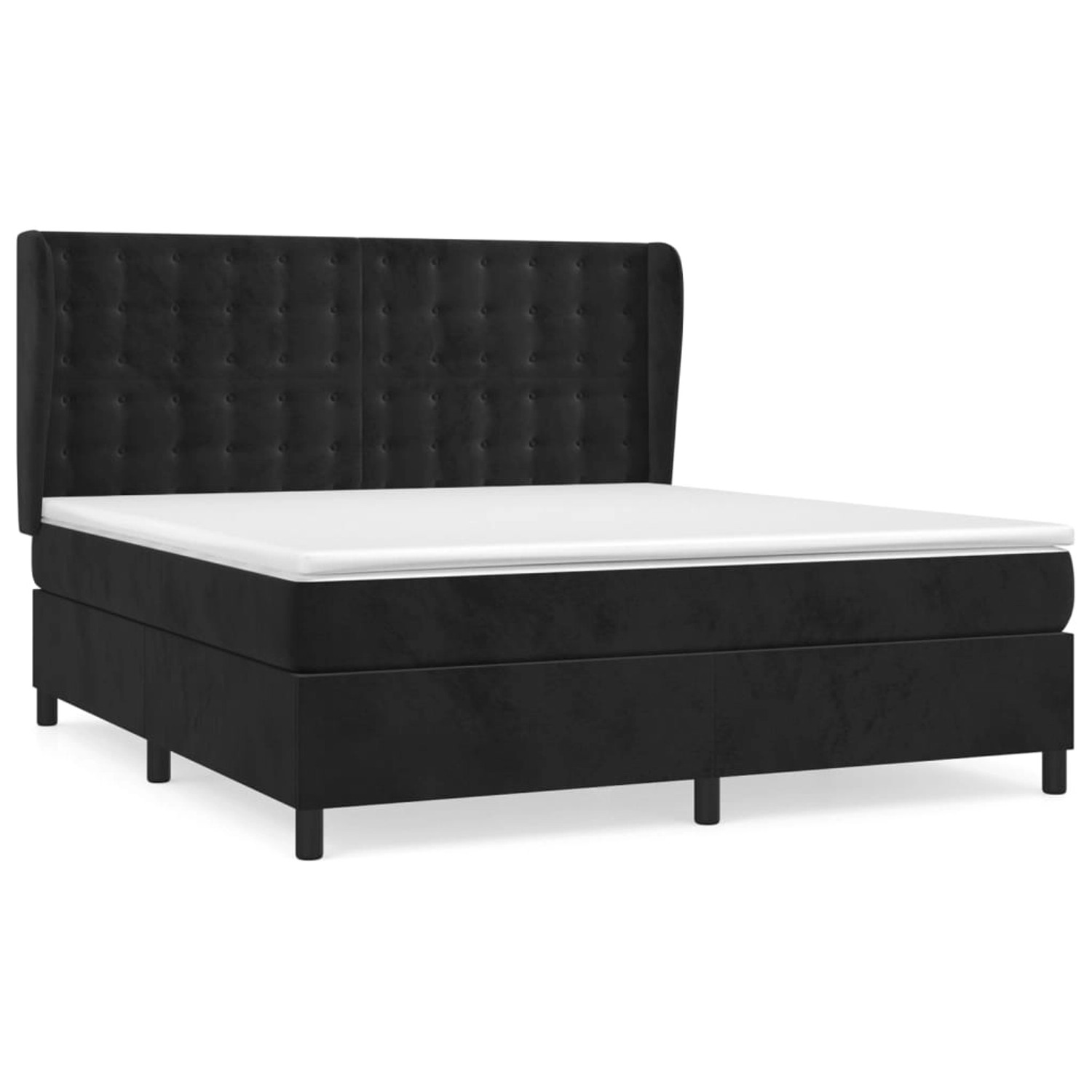 vidaXL Boxspringbett mit Matratze Schwarz 160x200 cm Samt1394095 vidaXL Boxspringbett mit Matratze Schwarz 160x200 cm Samt1394095 von VIDAXL