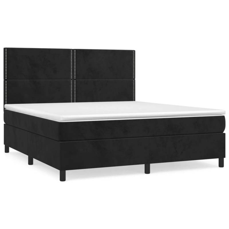 vidaXL Boxspringbett mit Matratze Schwarz 160x200 cm Samt1397816 von VIDAXL