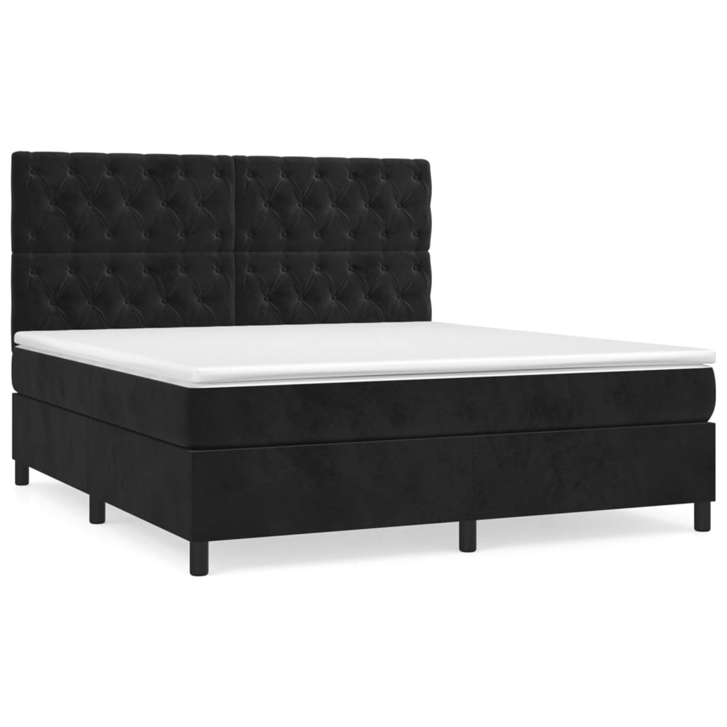 vidaXL Boxspringbett mit Matratze Schwarz 160x200 cm Samt1397825 vidaXL Boxspringbett mit Matratze Schwarz 160x200 cm Samt1397825 von VIDAXL