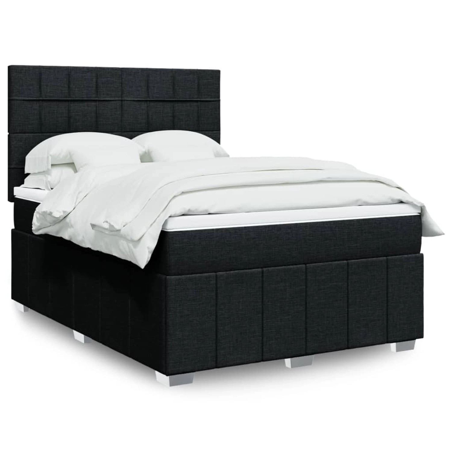 vidaXL Boxspringbett mit Matratze Schwarz 160x200 cm Stoff 3294021 vidaXL Boxspringbett mit Matratze Schwarz 160x200 cm Stoff 3294021 von VIDAXL