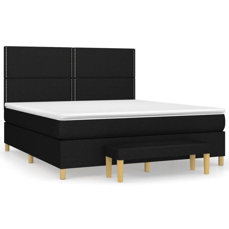 vidaXL Boxspringbett mit Matratze Schwarz 160x200 cm Stoff1358503 von VIDAXL