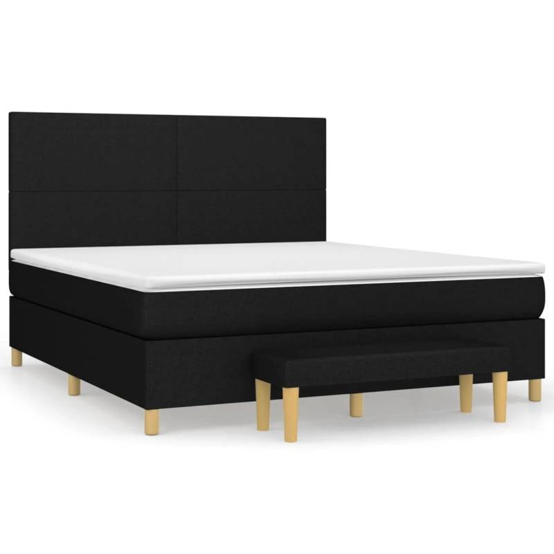 vidaXL Boxspringbett mit Matratze Schwarz 160x200 cm Stoff1393026 von VIDAXL