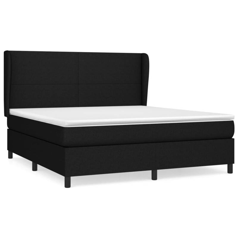 vidaXL Boxspringbett mit Matratze Schwarz 160x200 cm Stoff1395059 von VIDAXL