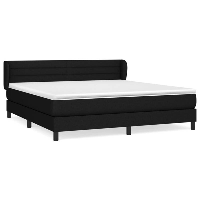 vidaXL Boxspringbett mit Matratze Schwarz 160x200 cm Stoff1397485 von VIDAXL