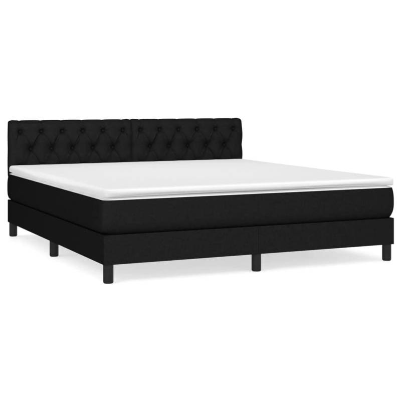 vidaXL Boxspringbett mit Matratze Schwarz 160x200 cm Stoff1397551 von VIDAXL