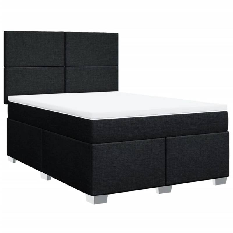 vidaXL Boxspringbett mit Matratze Schwarz 160x200 cm Stoff2107873 von VIDAXL