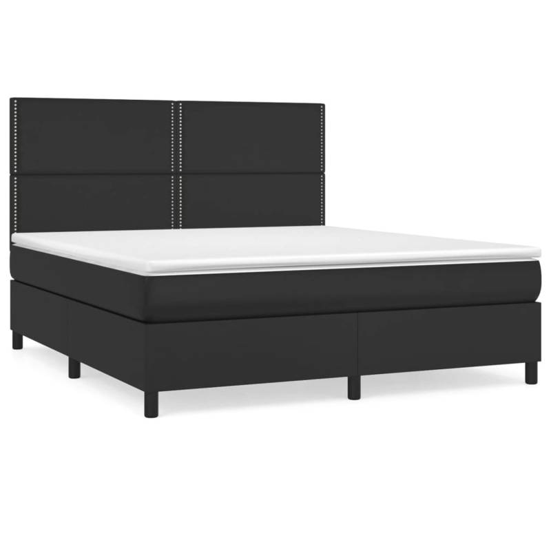 vidaXL Boxspringbett mit Matratze Schwarz 180x200 cm Kunstleder1466187 von VIDAXL